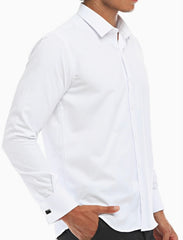 ICONIC WHITE DOUBLER - White Double Cuff Shirt With Studs