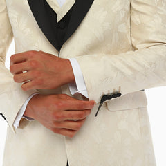 CHARLES’ TOWER - Cream Jacquard Four Piece Dinner & Wedding Suit
