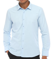 Hellblaue Hemden für Herren – leicht zu bügelndes hellblaues Hemd aus Stoff