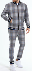 ICONYN GENTLEMAN TRACKSUIT SET - Grey and White Matched Outwears