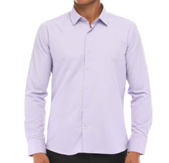 Fliederfarbene Herrenhemden - Einfach zu bügelndes Fliederhemd aus Stoff