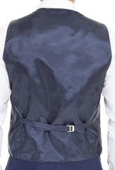 Marineblaue Karo-Design-Weste Master Tailored Fit