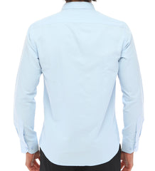 Hellblaue Hemden für Herren – leicht zu bügelndes hellblaues Hemd aus Stoff