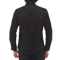 Schwarze Hemden für Herren – einfaches Bügeln aus Stoff, schwarzes Hemd