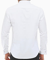 Weiße Hemden mit Manschettenknöpfen für Herren – Leicht zu bügelndes weißes Hemd