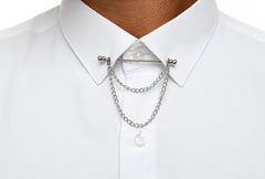 ICONIC WHITE PINNED - White Pinned Collar Shirt