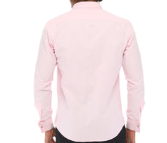 Rosa Hemden mit Manschettenknöpfen für Herren - Einfaches Bügeln Rosa Hemd