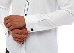 Weiße Smokinghemden mit Manschettenknöpfen - Dinner- und Hochzeitshemd für Herren