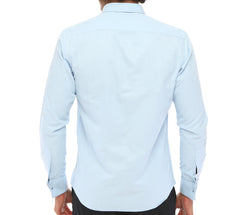 Hellblaue Hemden mit Manschettenknöpfen für Herren - Einfaches Bügeln Hellblaues Hemd